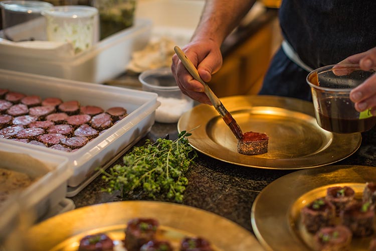 Chef Josh Dorcak of Ashland Public House gastropub preps food pairings for AIFF Talking Tempranillo fundraiser.