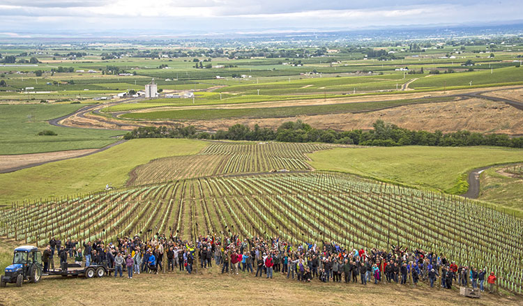 The Pambrun Vineyard groundbreaking drew over 300 owners of Willamette Valley Vineyards