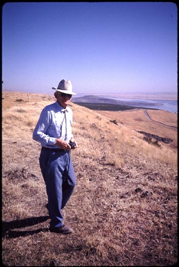 Walter Clore scouting a vineyard site in his later years (photo courtesy of Ron Irvine)