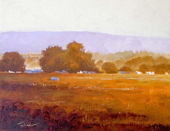 Oil painting, "Watering the Fields"