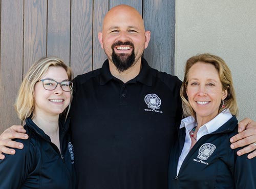 Enology instructor Sabrina Lueck, director Tim Donahue and program coordinator Danielle Swan-Froese