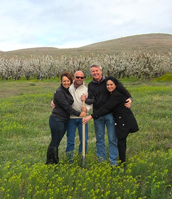 Julie and Ben Wolff breaking ground at Union Gap Vineyard with business partners David and Angelica O'Reilly.