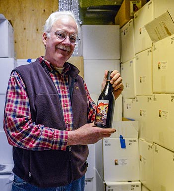 Winemaker Larry Oates of Sleeping Dog Wines allows his wines to age for year