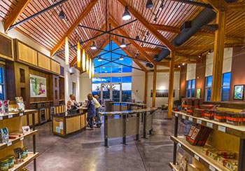 Main tasting area and gift shop inside The Center.